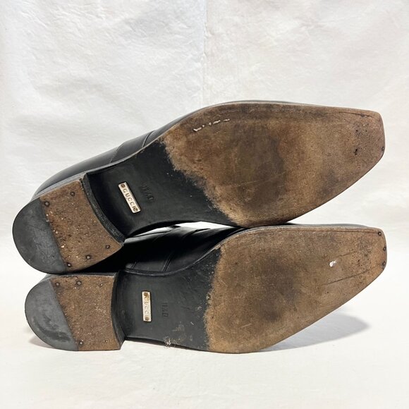 Gucci 114416 GG Leather Moccasi Lifford Loafers black UK 11.5 D US 12 mens shoes - Picture 8 of 15